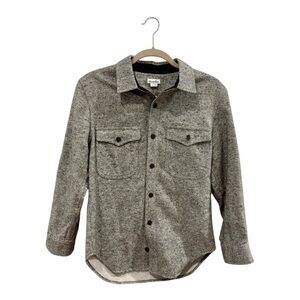 Steven Alan Triple-Stitch Camp Collar Men’s Wool Shirt Size Small Gray